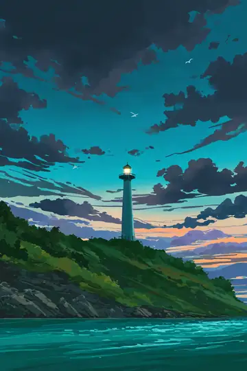 Seaside Lighthouse lofi wallpaper seaside lighthouse 1396833736