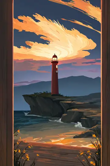 Seaside Lighthouse lofi wallpaper seaside lighthouse 1472758669