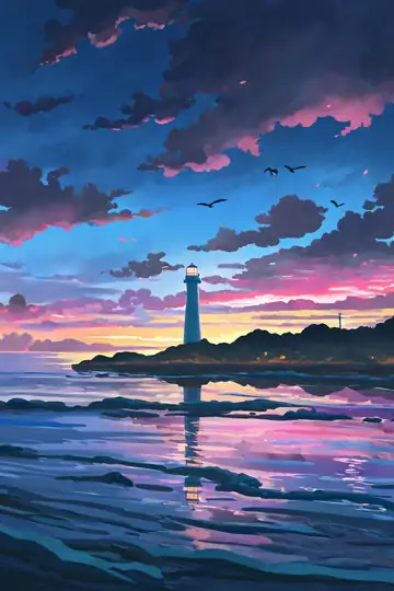 Seaside Lighthouse lofi wallpaper seaside lighthouse 1711856772