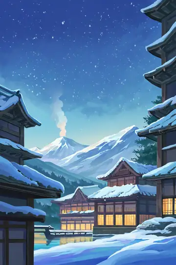 Snowy Mountain Village lofi wallpaper snowy mountain village 0227124375