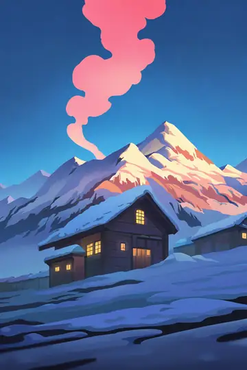 Snowy Mountain Village lofi wallpaper snowy mountain village 0494315908