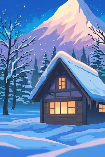 Snowy Mountain Village lofi wallpaper snowy mountain village 0675542600