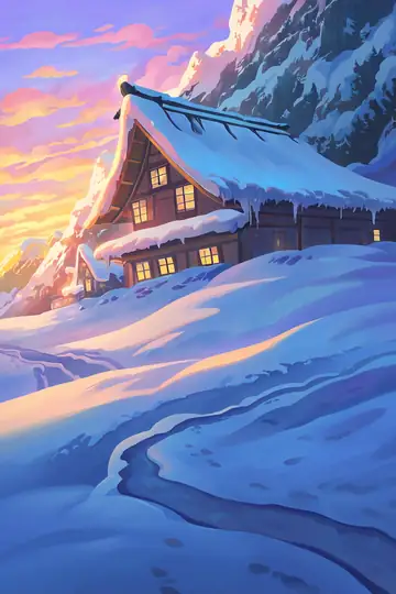 Snowy Mountain Village lofi wallpaper snowy mountain village 0943620707