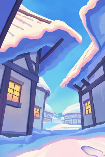Snowy Mountain Village lofi wallpaper snowy mountain village 1011694216