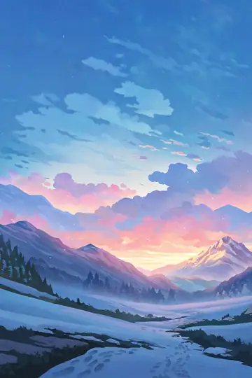 Snowy Mountain Village lofi wallpaper snowy mountain village 1109350622