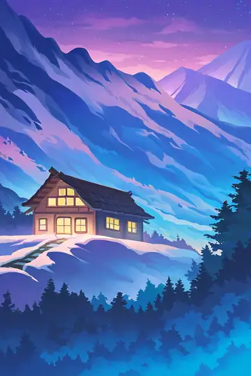 Snowy Mountain Village lofi wallpaper snowy mountain village 1145466919