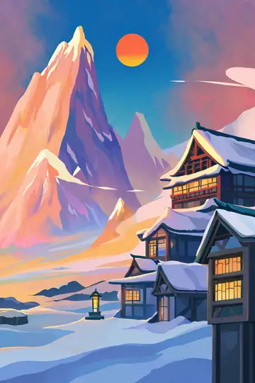 Snowy Mountain Village lofi wallpaper snowy mountain village 2140845818