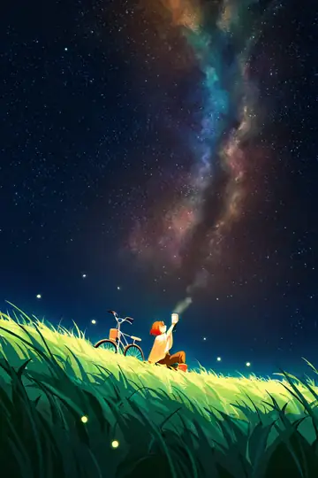 Stargazing Hilltop lofi wallpaper stargazing hilltop 1096619423
