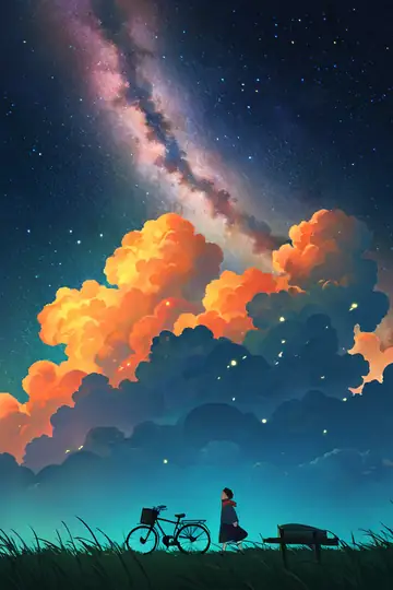 Stargazing Hilltop lofi wallpaper stargazing hilltop 1891542488