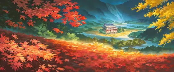 Autumn Maple Village lofi wallpaper autumn maple village 0162901913