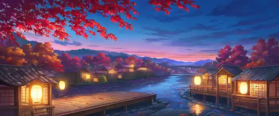 Autumn Maple Village lofi wallpaper autumn maple village 0202575865