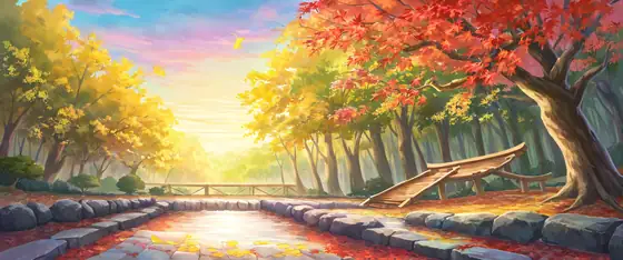 Autumn Maple Village lofi wallpaper autumn maple village 0620440009