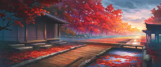 Autumn Maple Village lofi wallpaper autumn maple village 0674362852