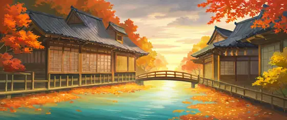 Autumn Maple Village lofi wallpaper autumn maple village 1298426831