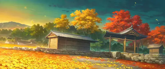 Autumn Maple Village lofi wallpaper autumn maple village 1887069072