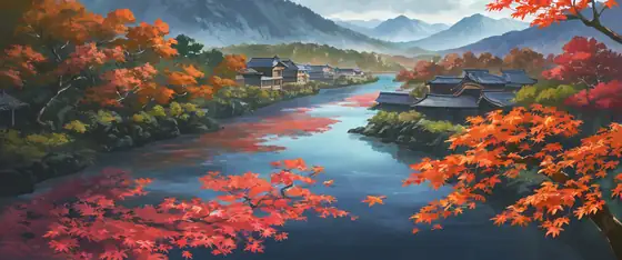 Autumn Maple Village lofi wallpaper autumn maple village 2061767799