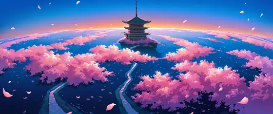 Cherry Blossom Path lofi wallpaper cherry blossom path 1514551603
