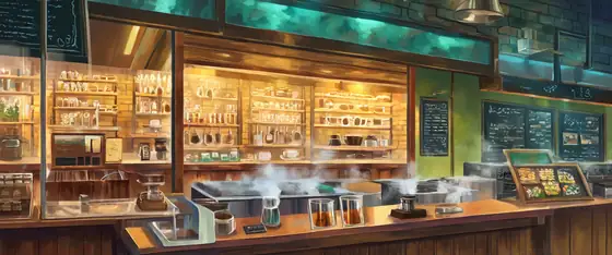 Coffee Shop Morning ultrawide lofi wallpaper