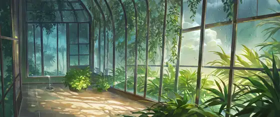 Greenhouse Morning lofi wallpaper greenhouse morning 0768533341