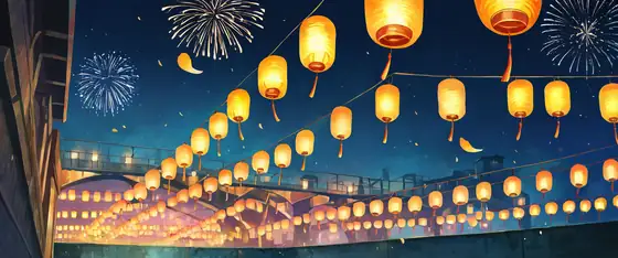 Lantern Festival Night lofi wallpaper lantern festival night 1505797285