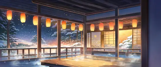 Onsen Winter lofi wallpaper onsen winter 0010198156