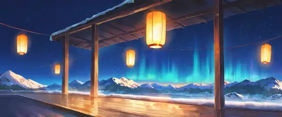 Onsen Winter lofi wallpaper onsen winter 0025556344