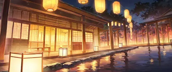 Onsen Winter lofi wallpaper onsen winter 0203198474