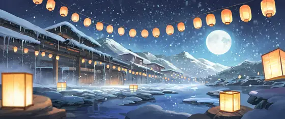 Onsen Winter lofi wallpaper onsen winter 0358128325
