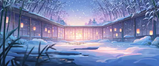 Onsen Winter lofi wallpaper onsen winter 0474726768