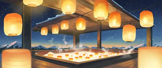 Onsen Winter lofi wallpaper onsen winter 0616334411
