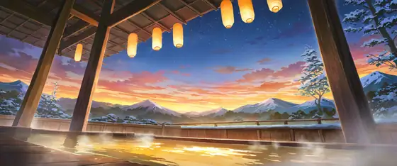 Onsen Winter lofi wallpaper onsen winter 0641427599