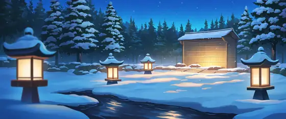 Onsen Winter lofi wallpaper onsen winter 0736527334