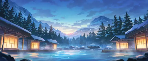 Onsen Winter lofi wallpaper onsen winter 0898390950