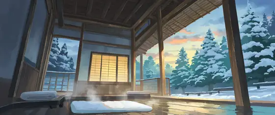 Onsen Winter lofi wallpaper onsen winter 0925124515