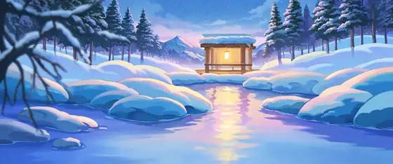 Onsen Winter lofi wallpaper onsen winter 0963525853
