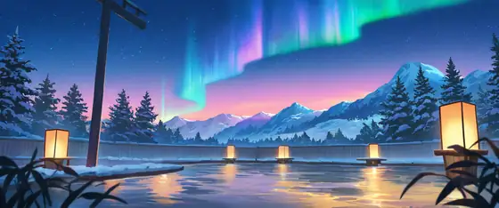 Onsen Winter lofi wallpaper onsen winter 1062969339