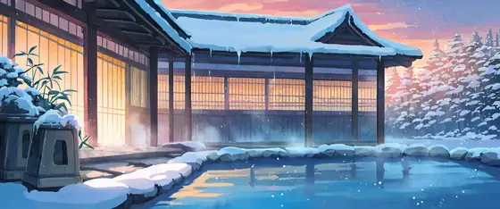 Onsen Winter lofi wallpaper onsen winter 1959448566