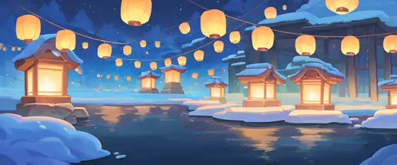 Onsen Winter lofi wallpaper onsen winter 1969370721