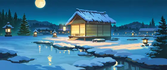 Onsen Winter lofi wallpaper onsen winter 2103490386