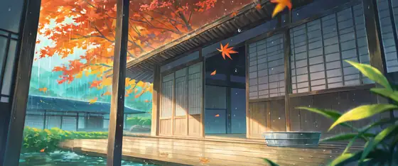 Rainy Porch Engawa lofi wallpaper rainy porch engawa 0385571429