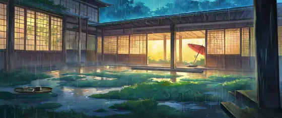 Rainy Porch Engawa lofi wallpaper rainy porch engawa 0846144972