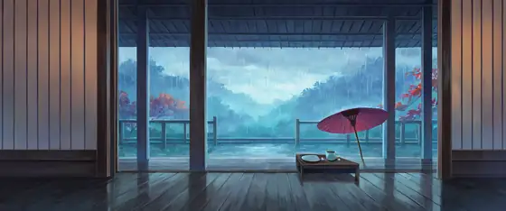 Rainy Porch Engawa lofi wallpaper rainy porch engawa 1054296341