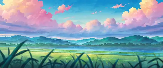 Rice Fields Summer lofi wallpaper rice fields summer 0378986417