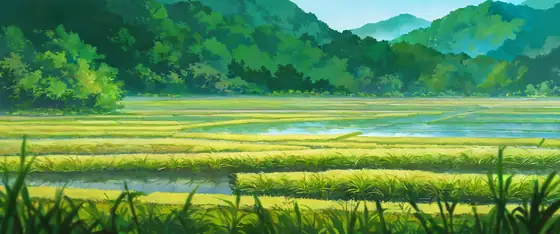 Rice Fields Summer lofi wallpaper rice fields summer 0768728434