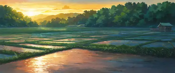 Rice Fields Summer lofi wallpaper rice fields summer 1113294199