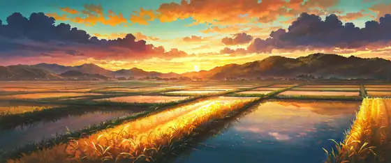 Rice Fields Summer lofi wallpaper rice fields summer 1701715515