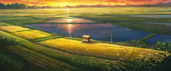 Rice Fields Summer lofi wallpaper rice fields summer 1704816470