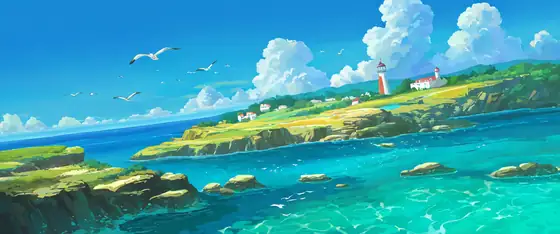 Seaside Lighthouse lofi wallpaper seaside lighthouse 0913934273
