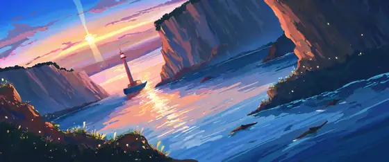 Seaside Lighthouse lofi wallpaper seaside lighthouse 1225404714