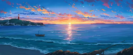 Seaside Lighthouse lofi wallpaper seaside lighthouse 1269741258